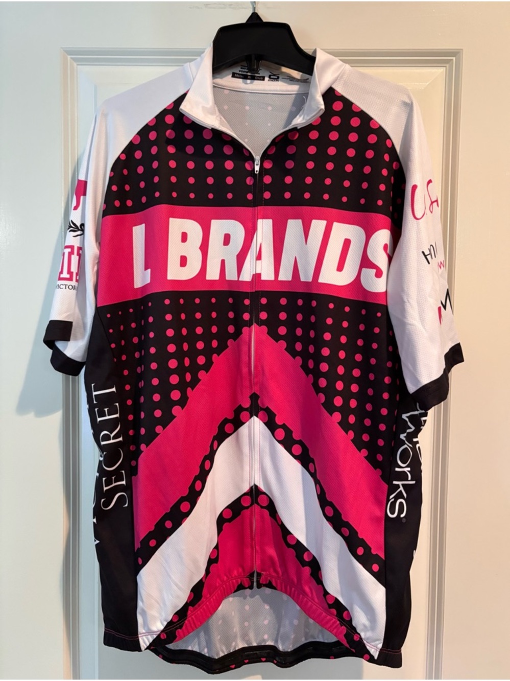 Pelotonia Cycling Jersey Men’s XL Pink Black Full Zip Bike Shirt Hincapie Style